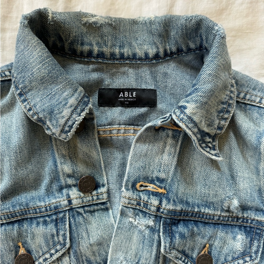 ABLE Long Merly Denim Jacket — XXS